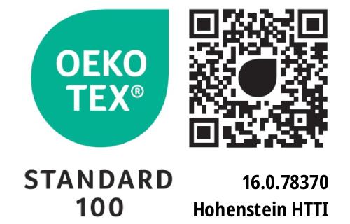 Oekotex Standard 100 (Prüfnummer 16.0.78370)